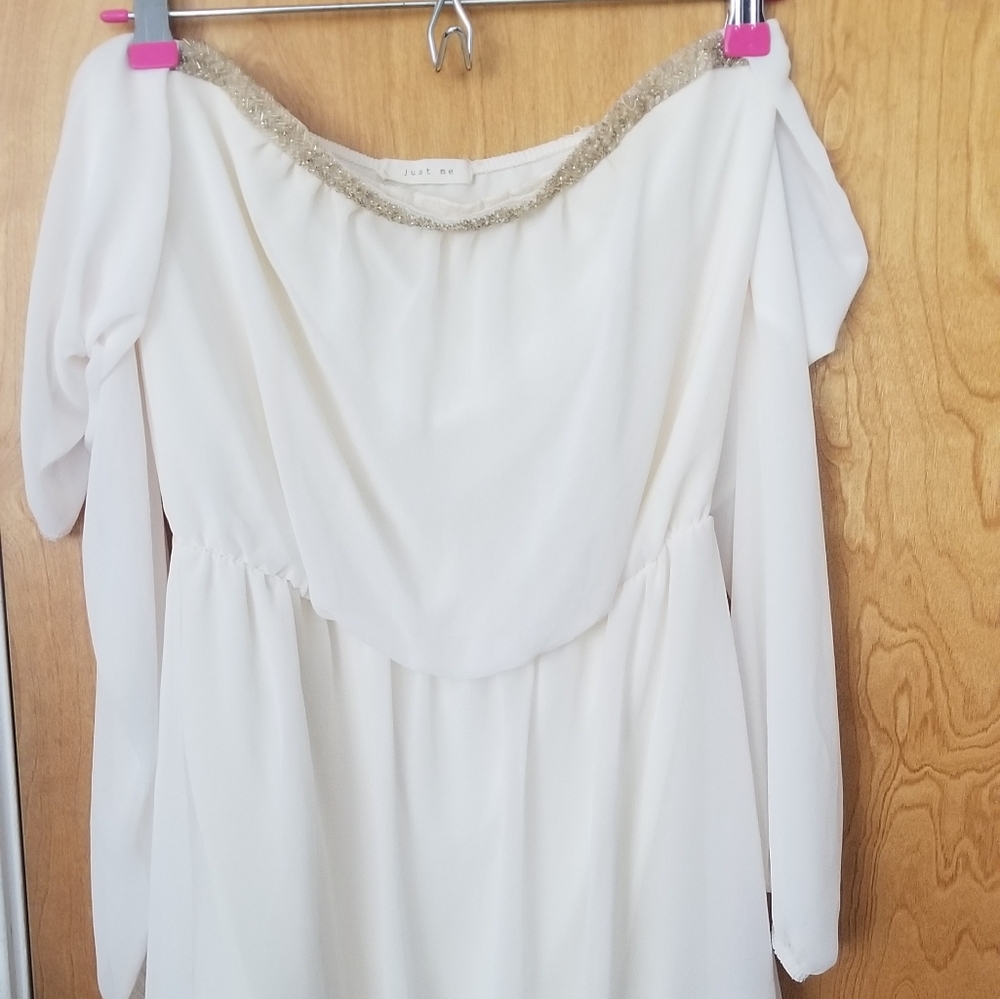 Just Me Strapless Ethereal Angel Romantic Mini Dress